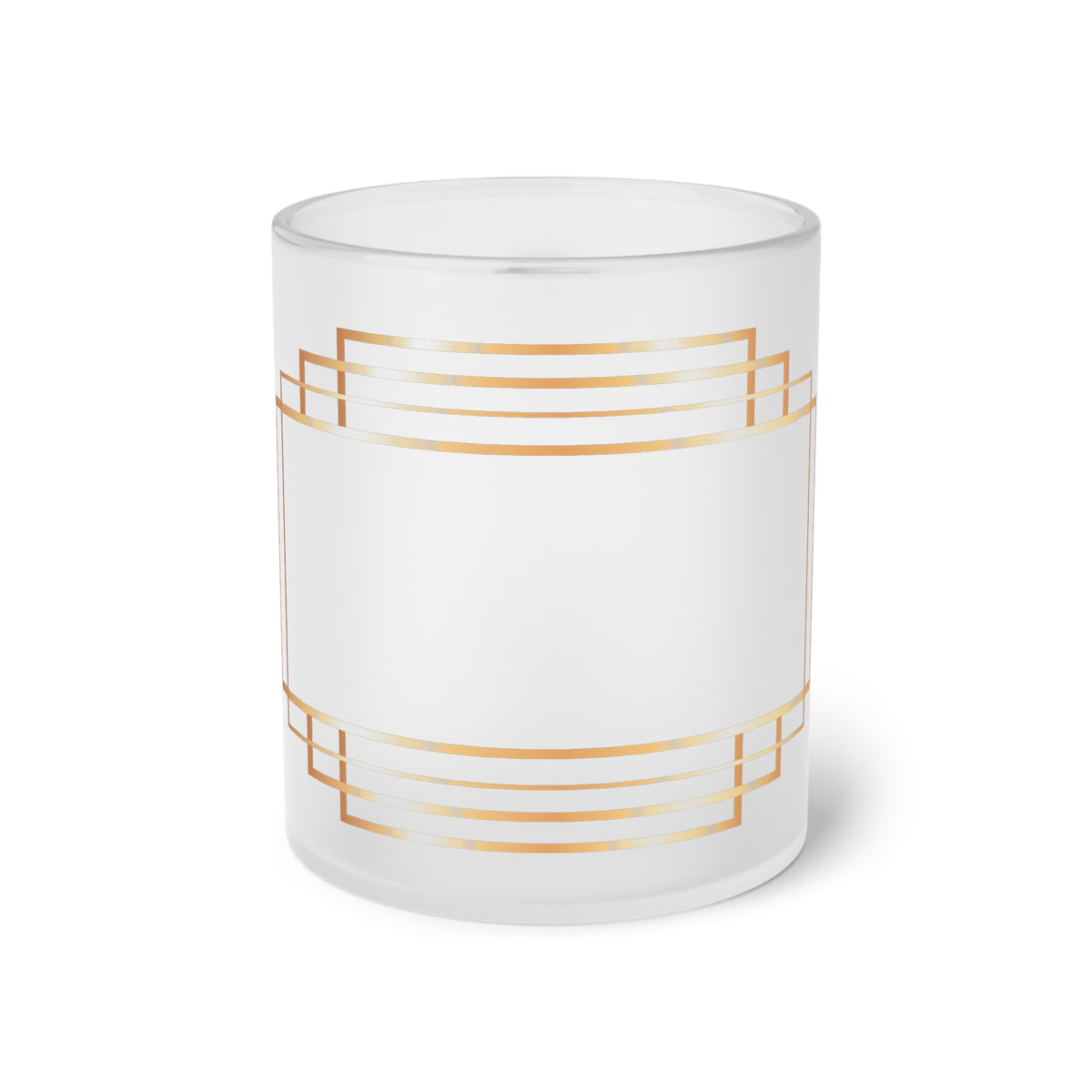 Frosted Glass Mug with Gold Name Border