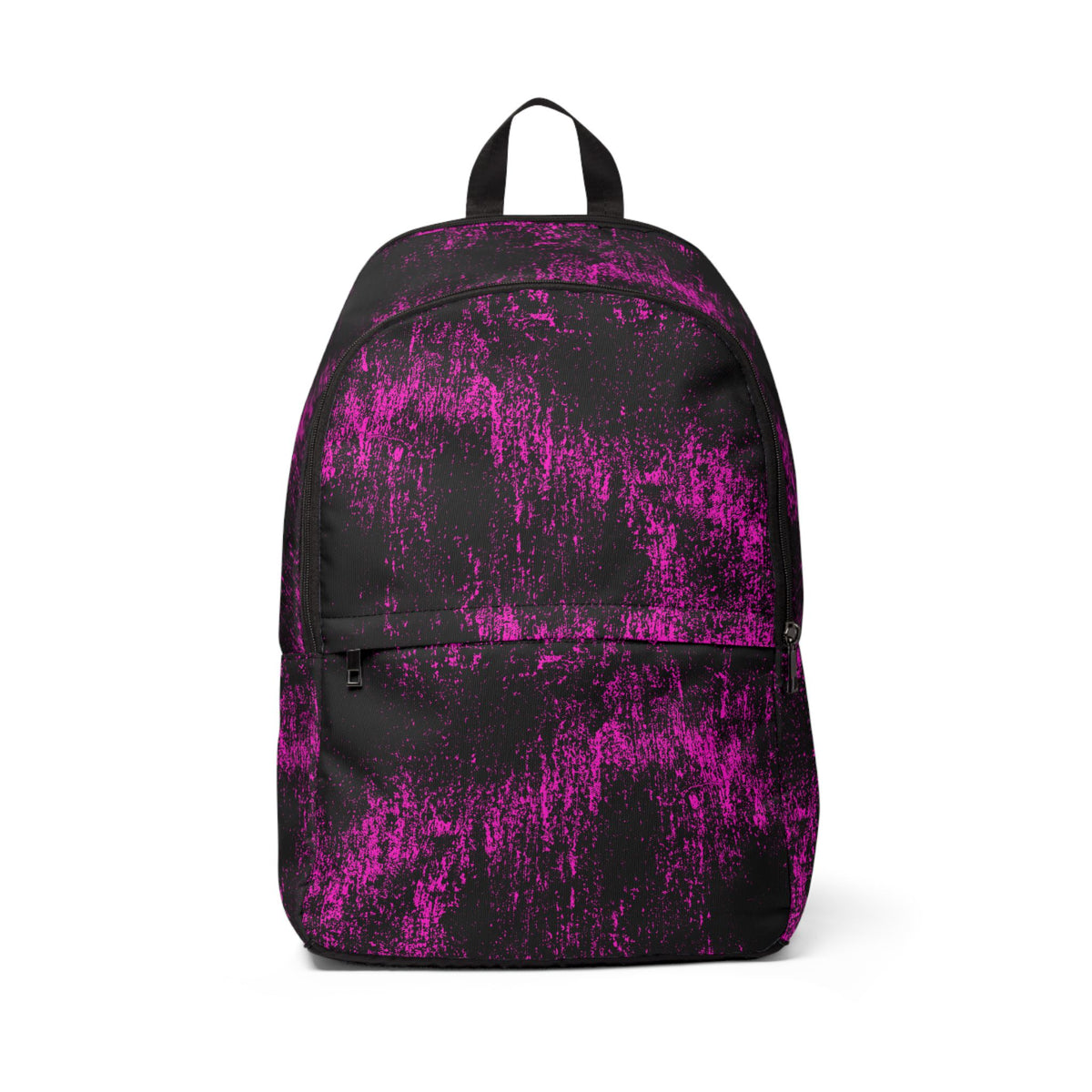 Fabric Backpack Black with Pink Distressed Fabric Design