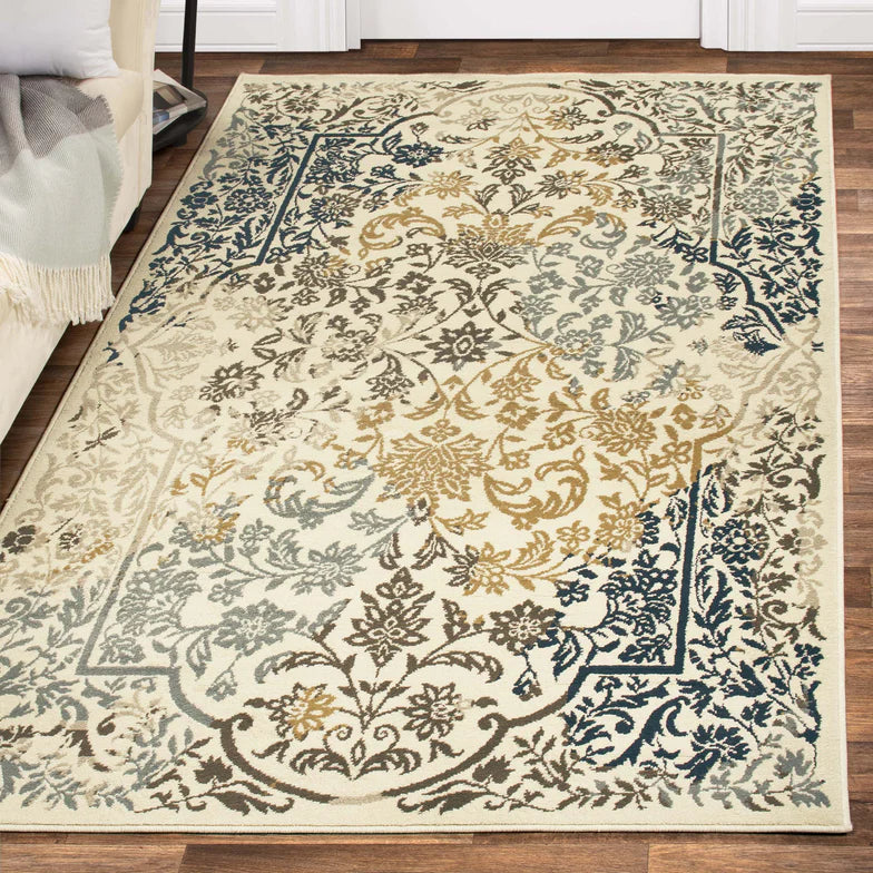 Ariza Oriental Floral Indoor Area Rug or Runner Rug