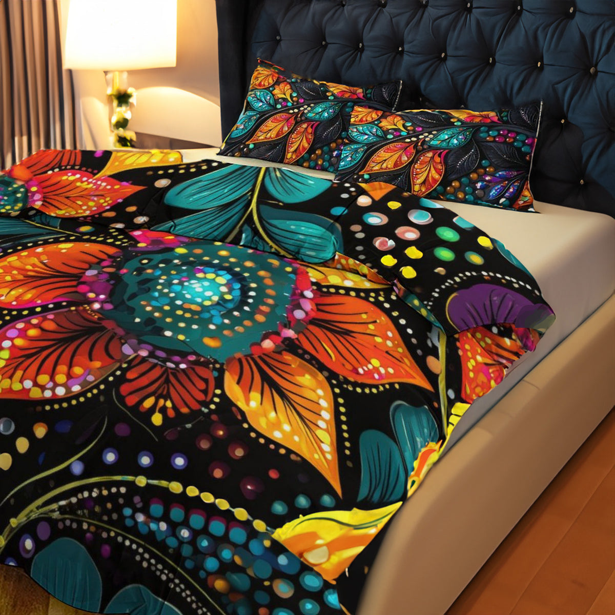 Colorful Floral Bedspread Set