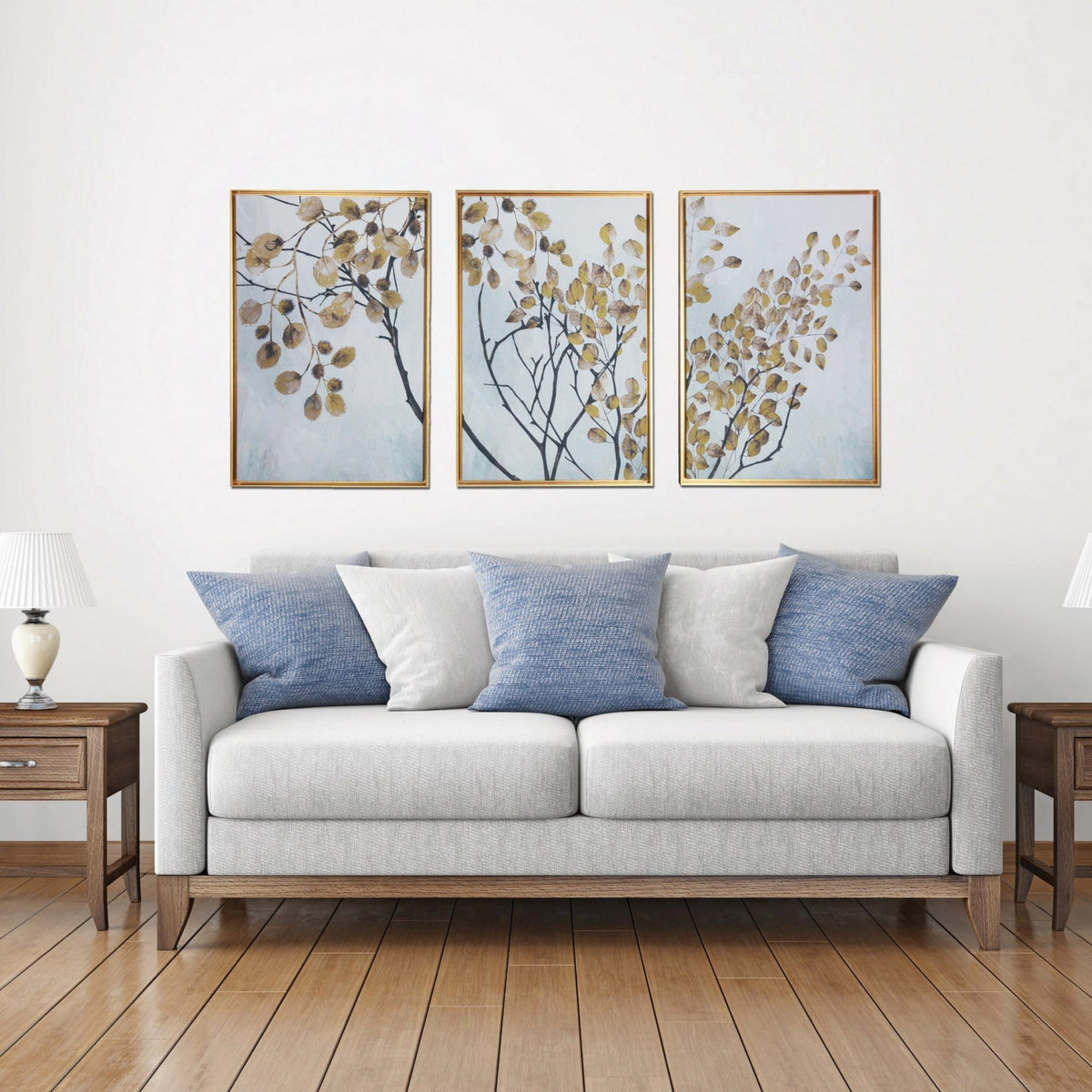 Asian Tree Wall Hanging Branches Set of Three Framed Canvas Wall Art Picture