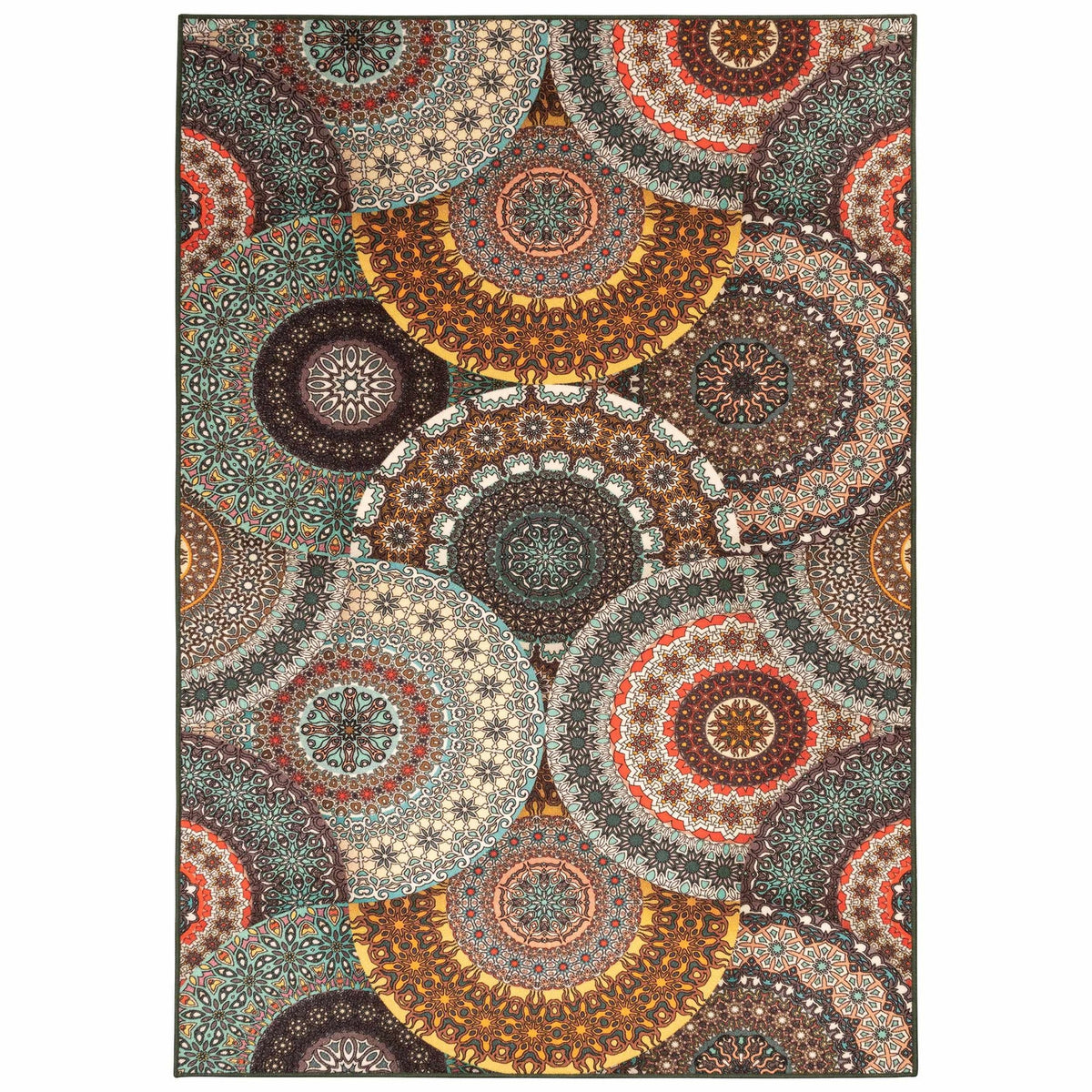 Evaline Outdoor Non-Slip Floral Medallion Patio Area Rug