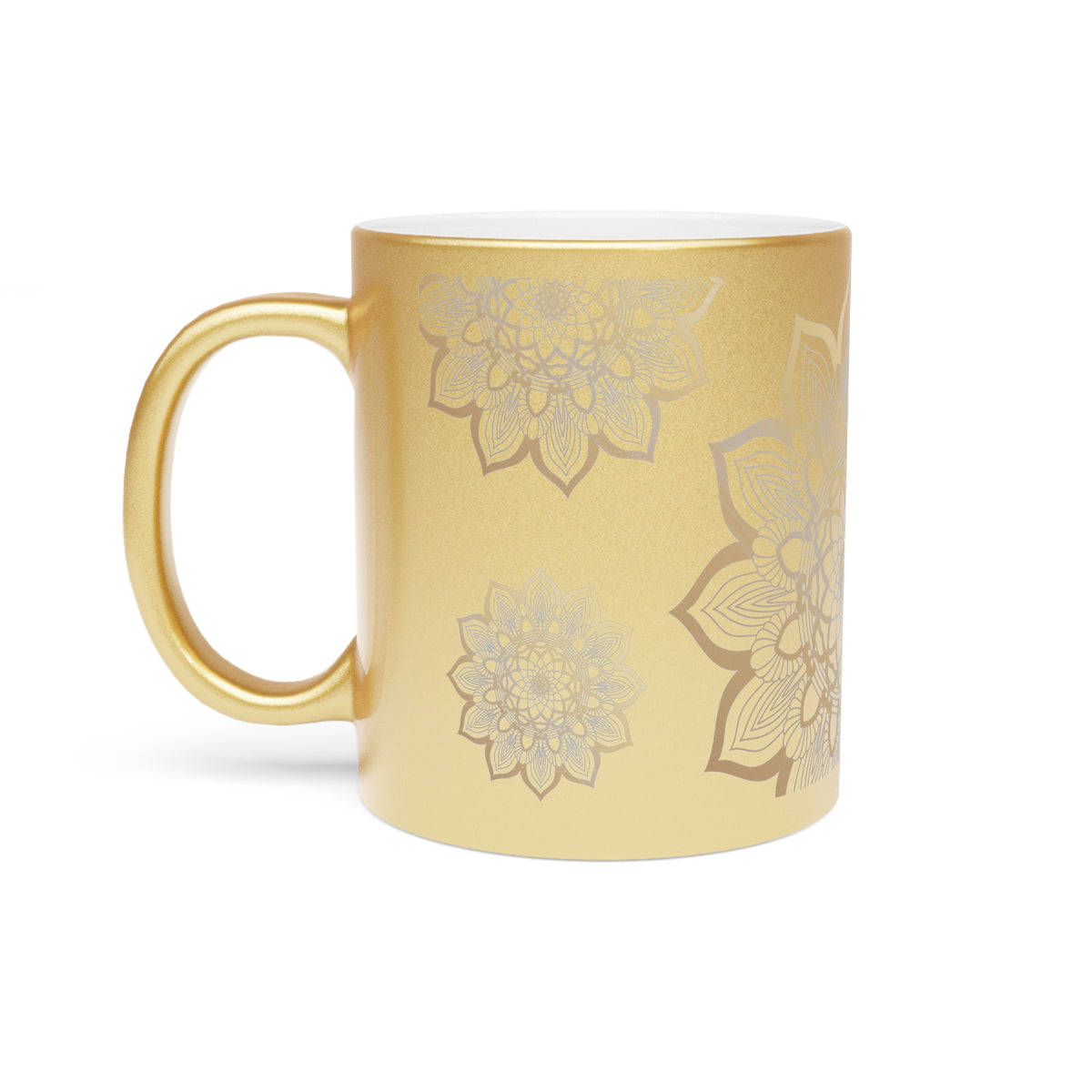 Metallic Mug (Silver\Gold) with Mandala Design