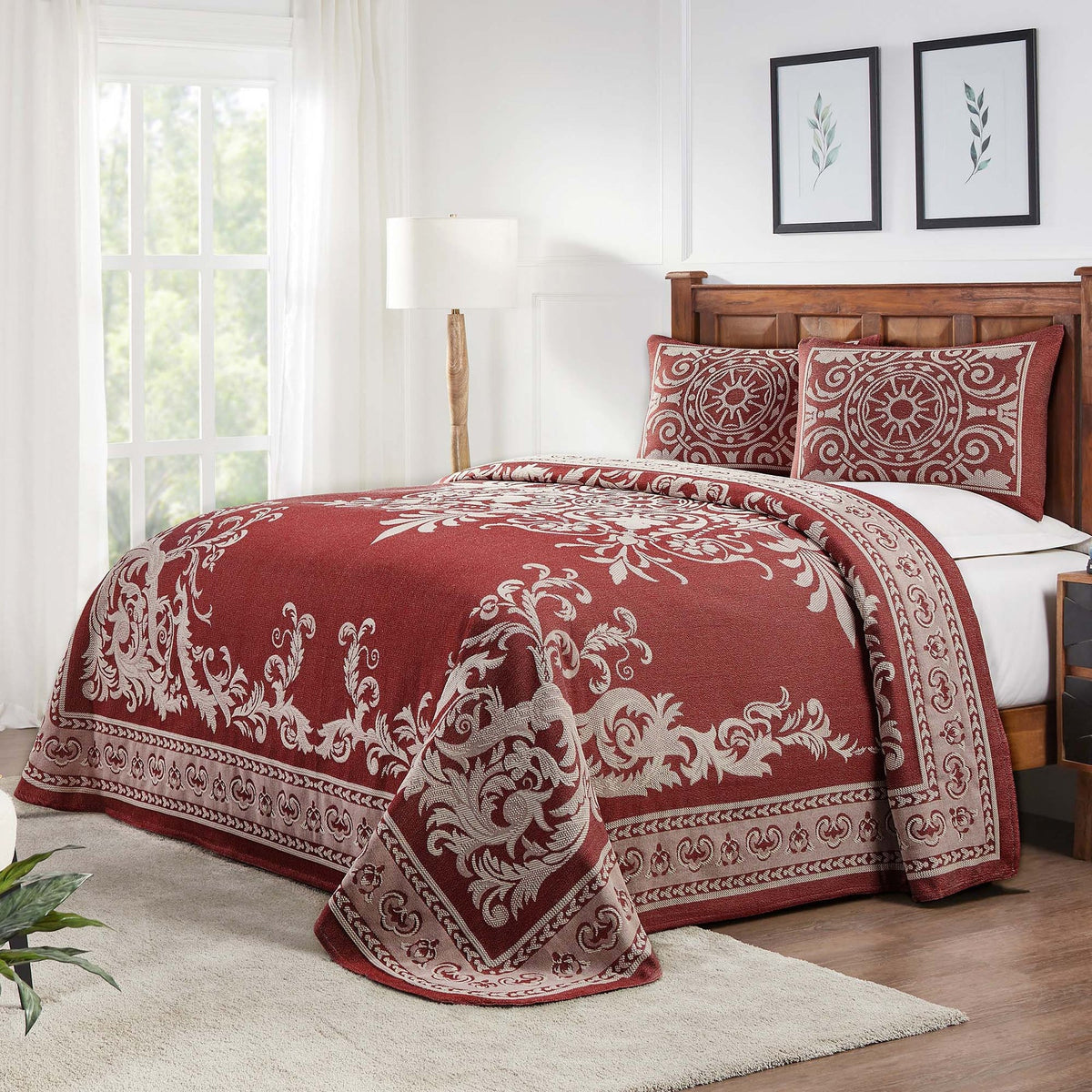 Adalie Cotton Blend Woven Jacquard Medallion Bedspread Set