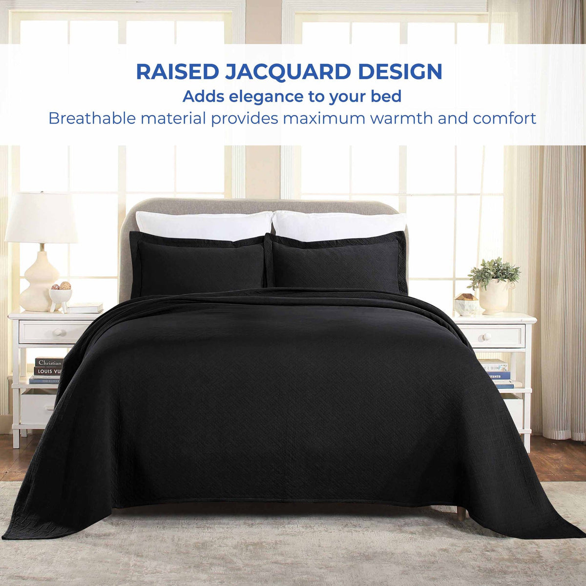 Basket Weave Matelassé Cotton Bedspread Set