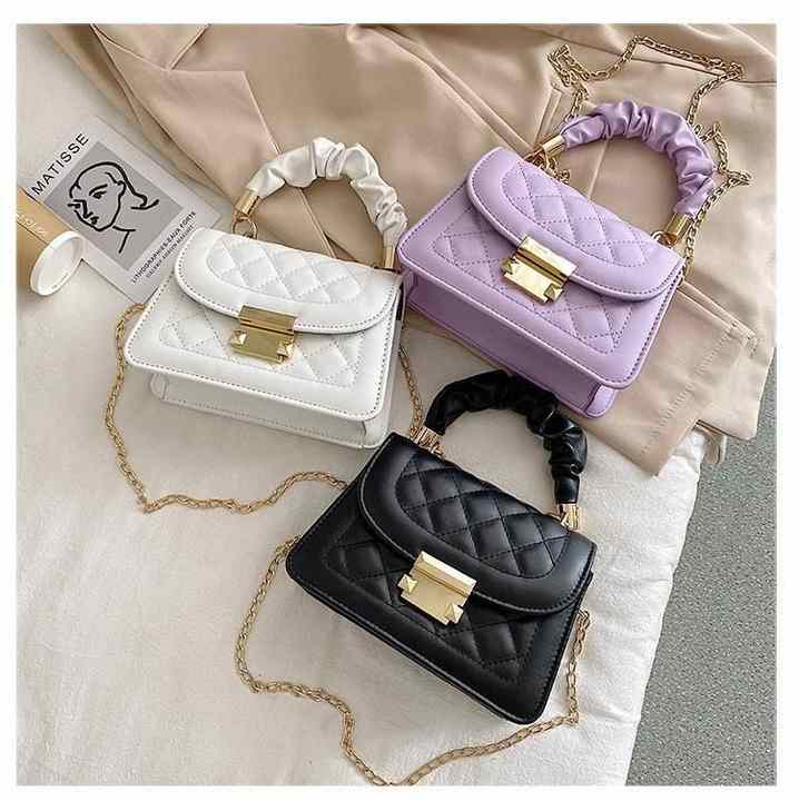 Small and Trendy Handbag Purple, Black or White