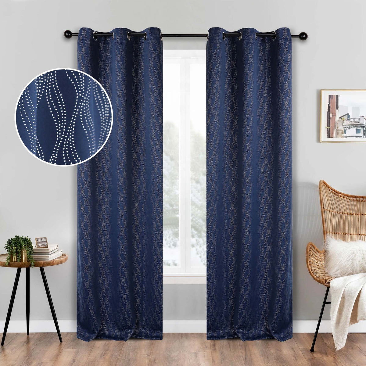 Zuri Textured Blackout Curtain Set of 2 Panels