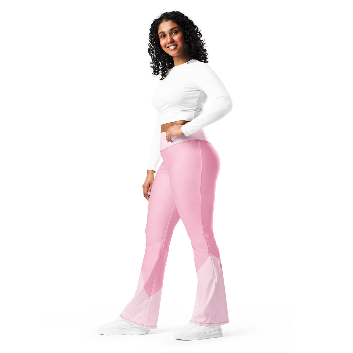 Women's Flare Leggings Pink 2XS-6XL Yoga Leggings Flare Leg Activewear Pants for Women