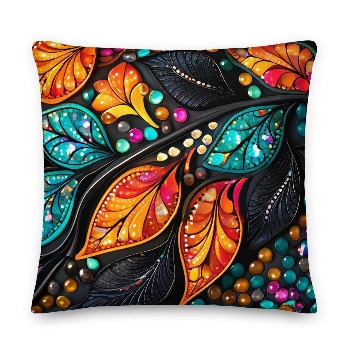 Throw Pillow Decorative Colorful Floral Leaf Pattern