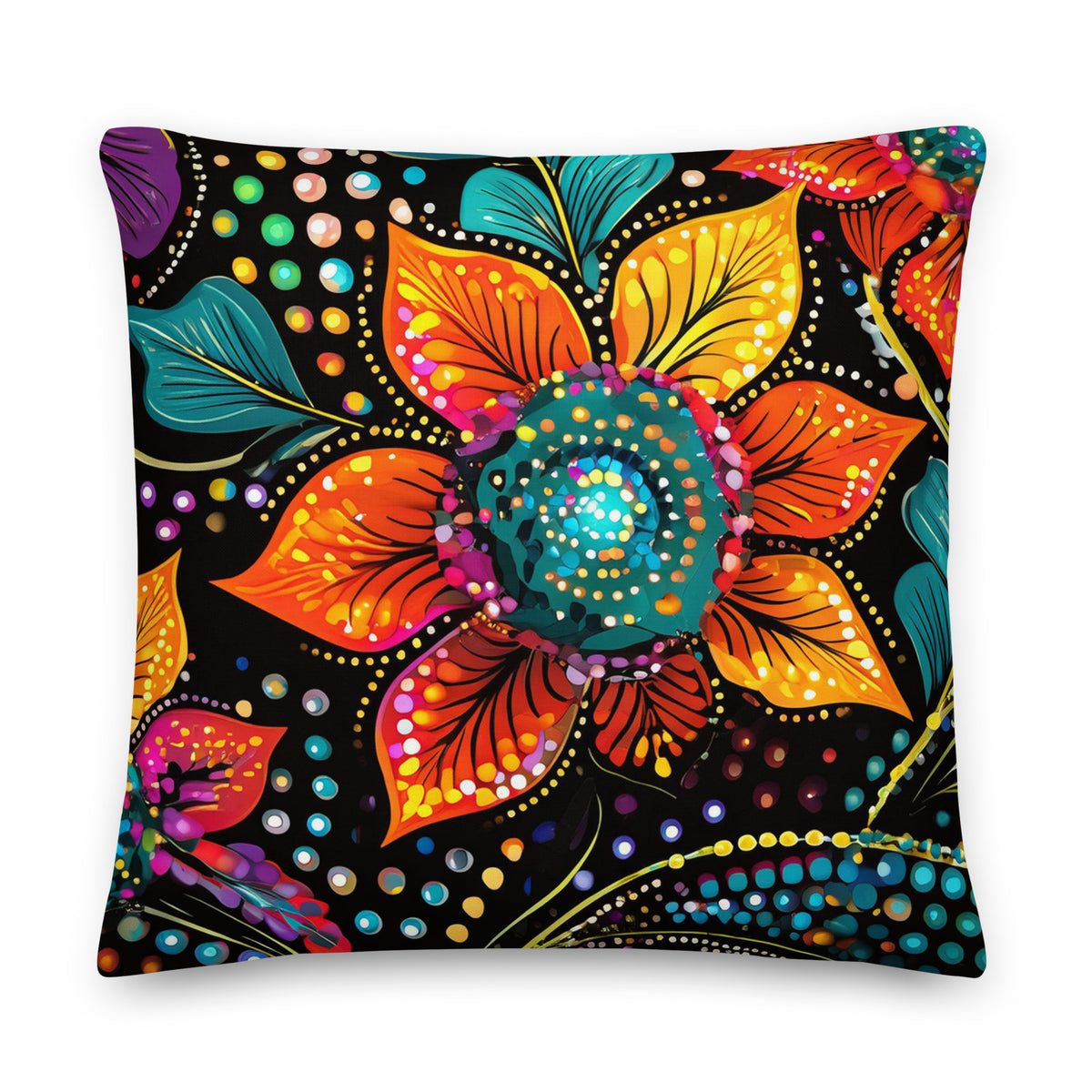 Throw Pillow Decorative Colorful Floral Pattern