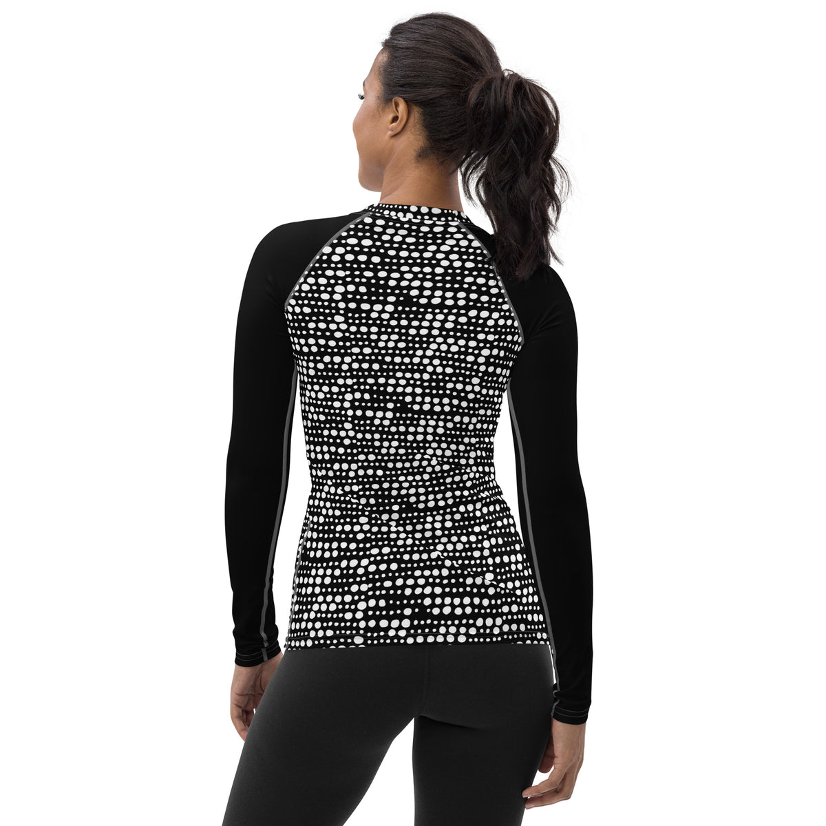 women's activewear top, Women's Rash Guard Black Long Sleeve Workout Shirt Activewear Top,