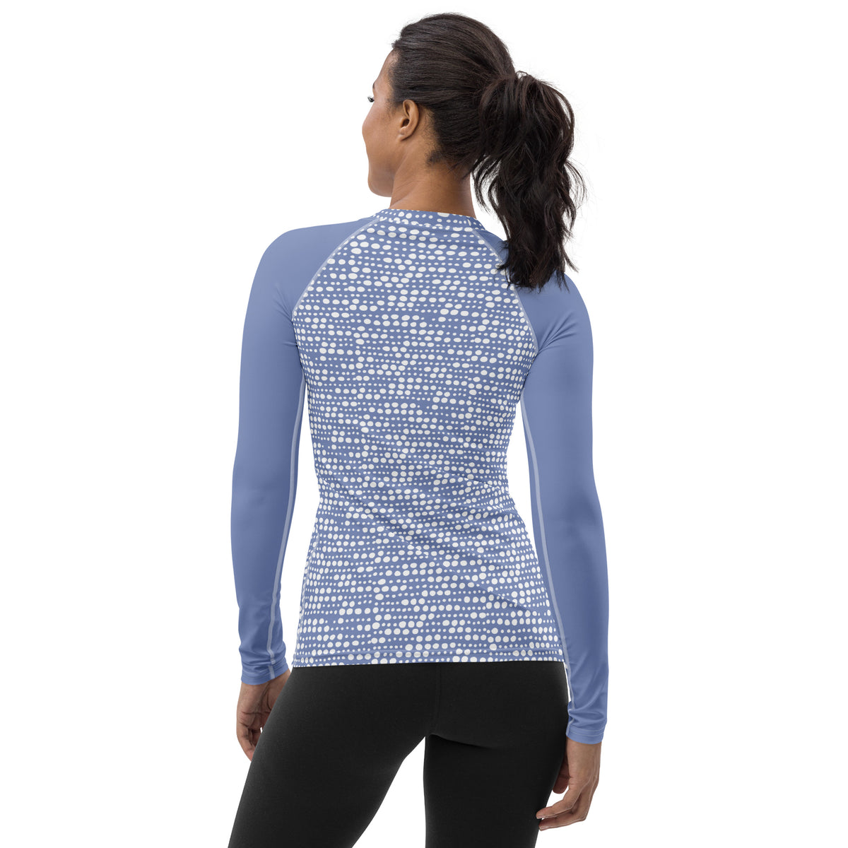 women's activewear top, Women's Rash Guard Blue Long Sleeve Workout Shirt Activewear Top,