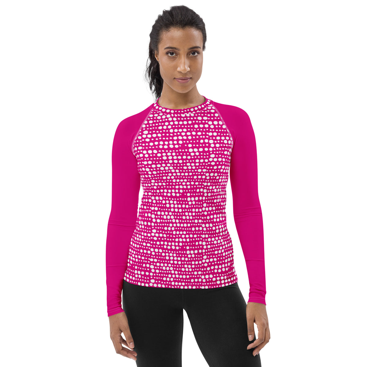 Women's Rash Guard Pink Long Sleeve Workout Shirt Activewear Top