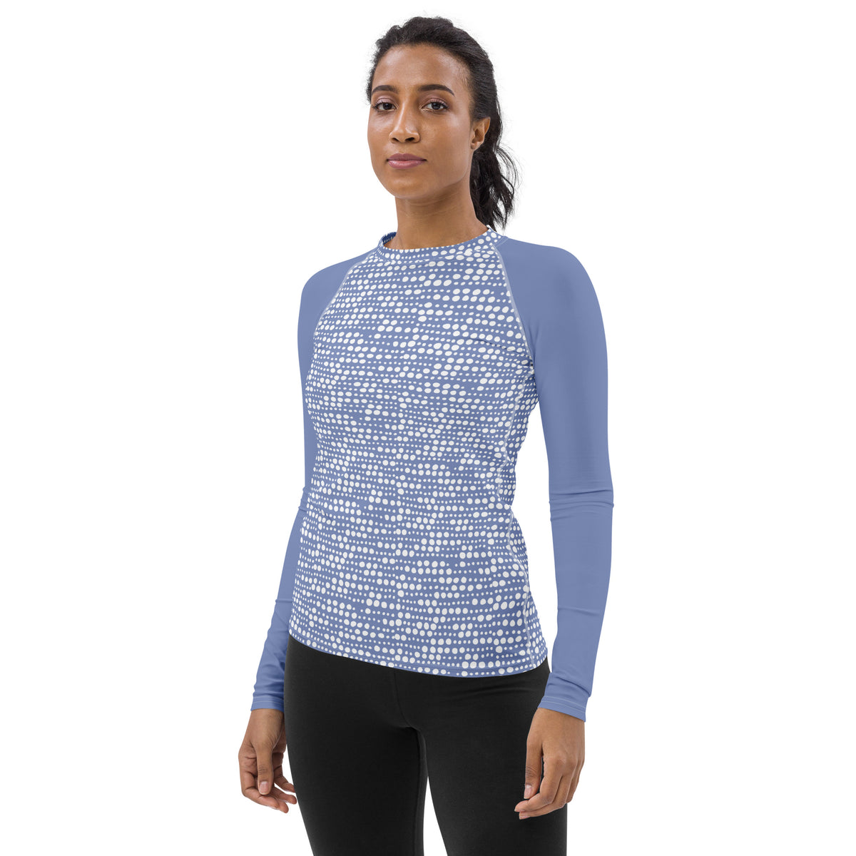 women's activewear top, Women's Rash Guard Blue Long Sleeve Workout Shirt Activewear Top,