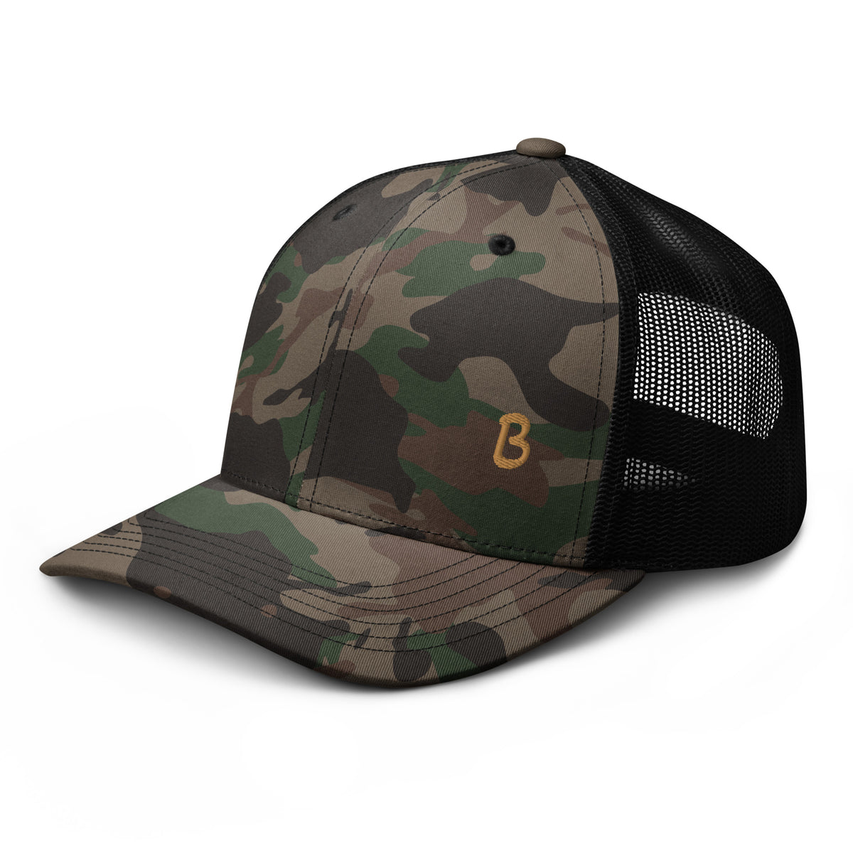 Camouflage trucker hat with Embroidered Letter