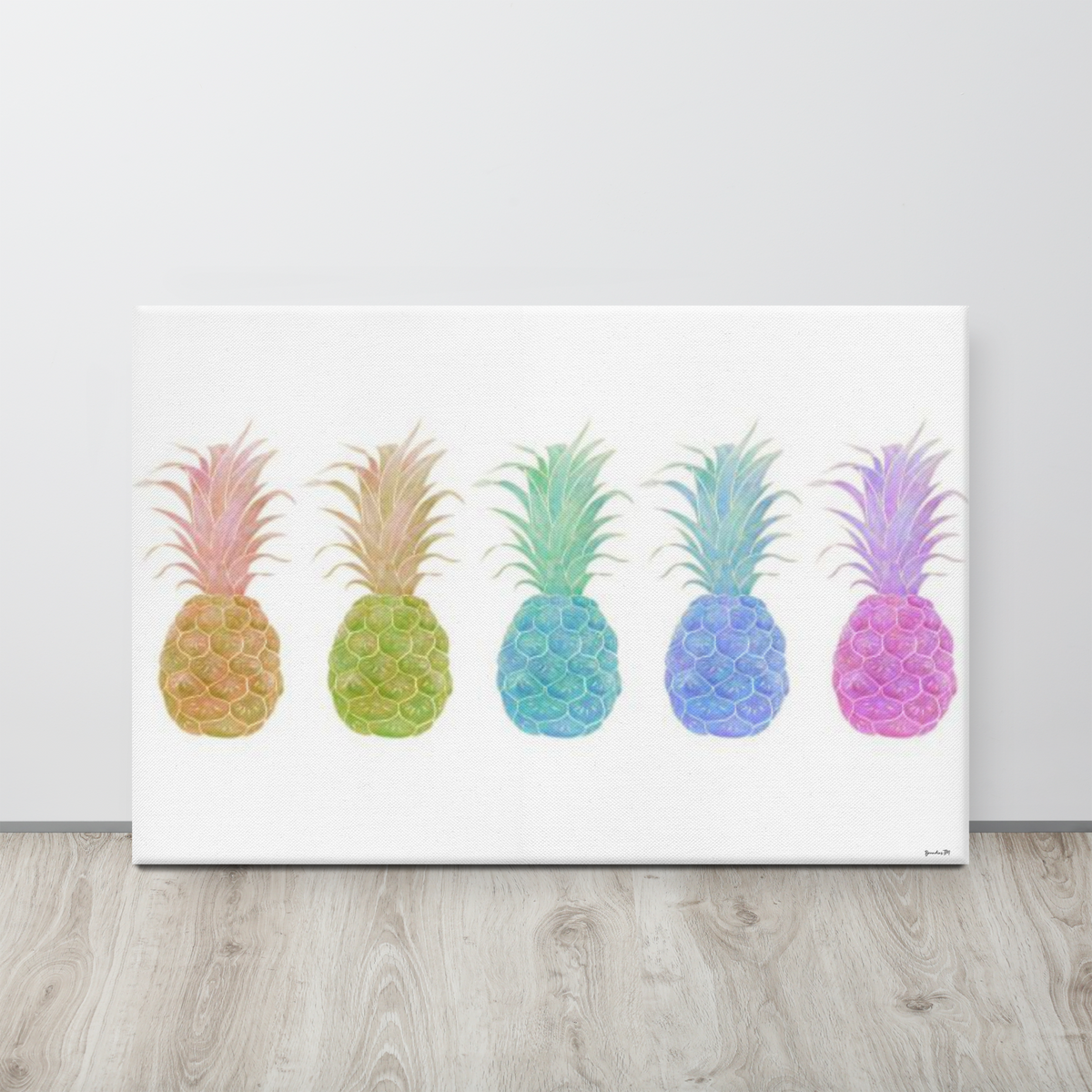 Canvas Wall Hanging Pineapple Rainbow