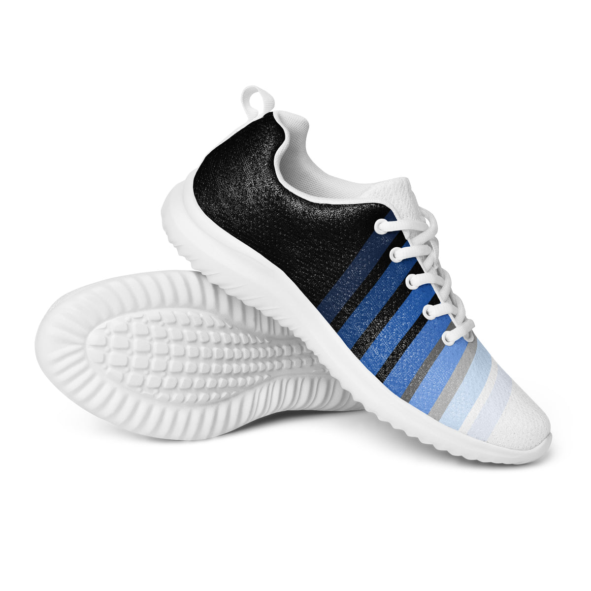 Men’s Tennis Shoes Blue and Black Stripe Athletic Shoes for Men