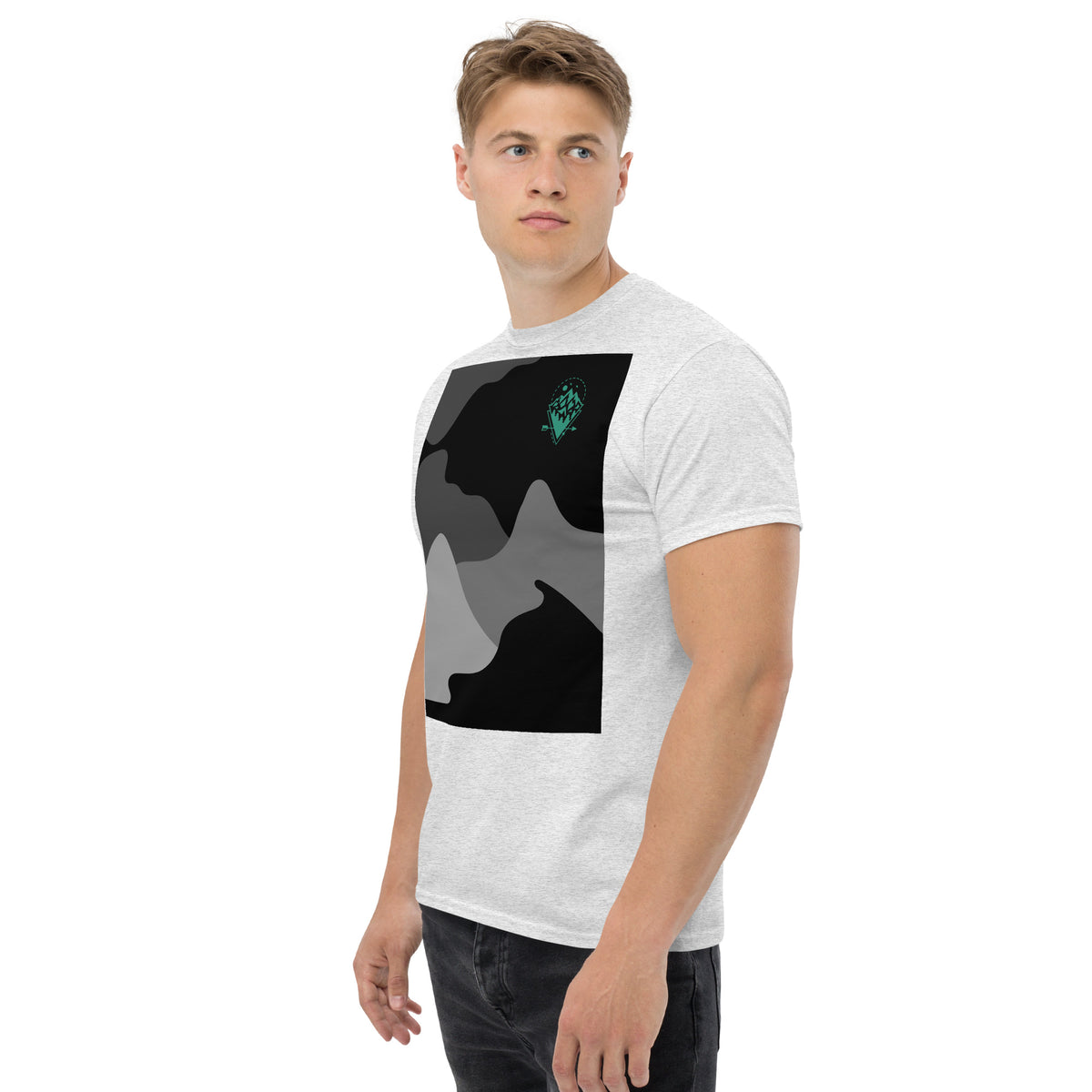 , Men's T-Shirt Short Sleeve Classic Tee with Front Design,