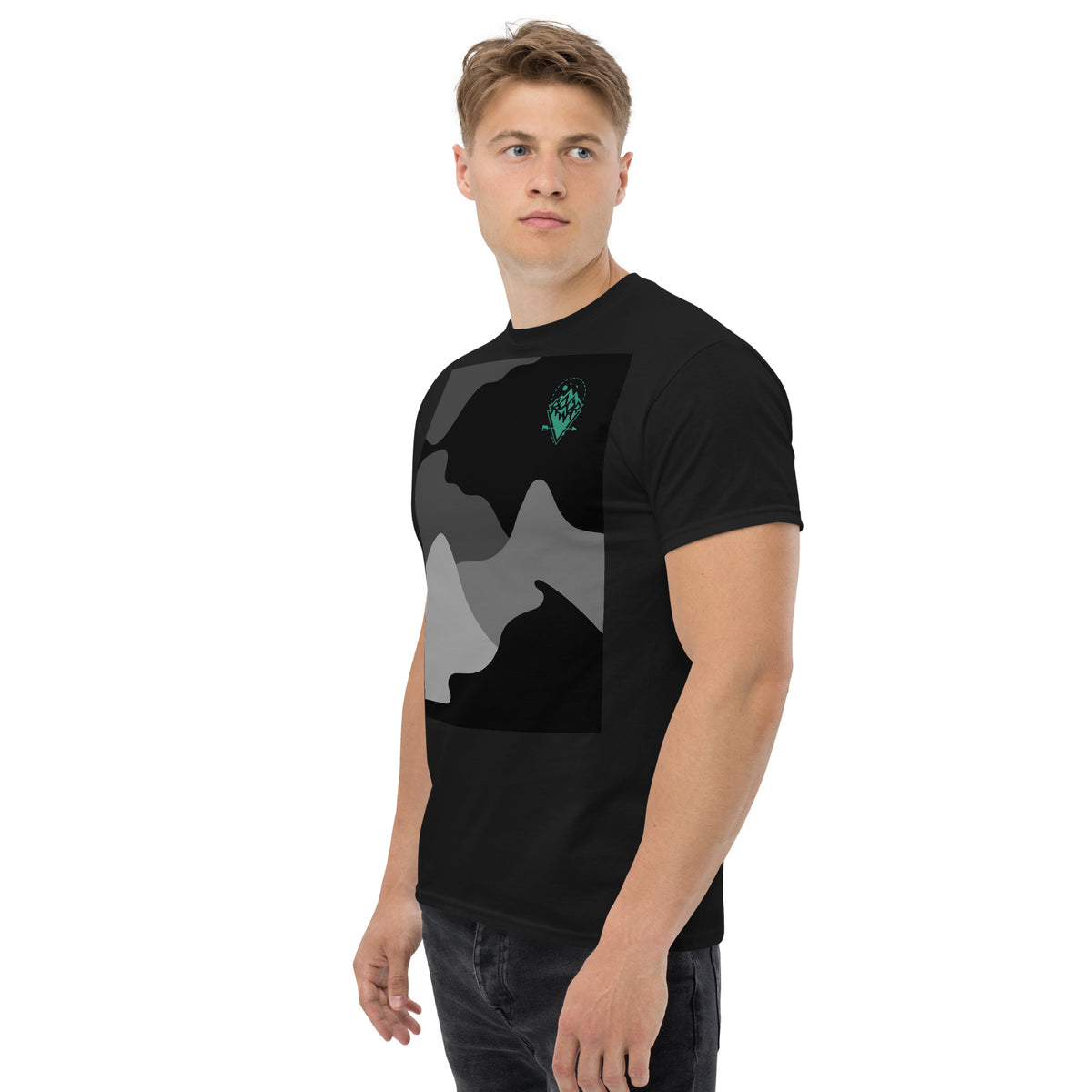 , Men's T-Shirt Short Sleeve Classic Tee with Front Design,