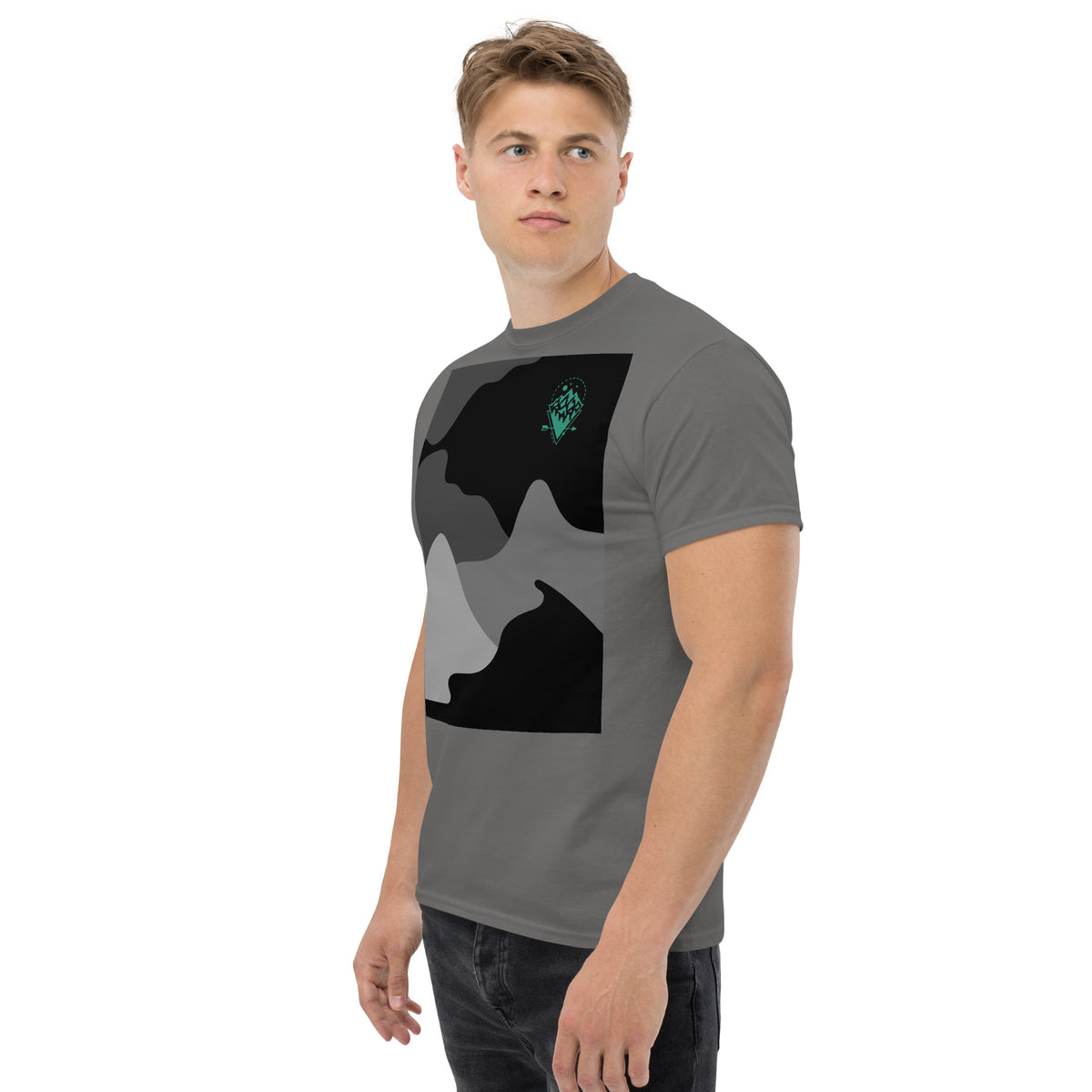 , Men's T-Shirt Short Sleeve Classic Tee with Front Design,