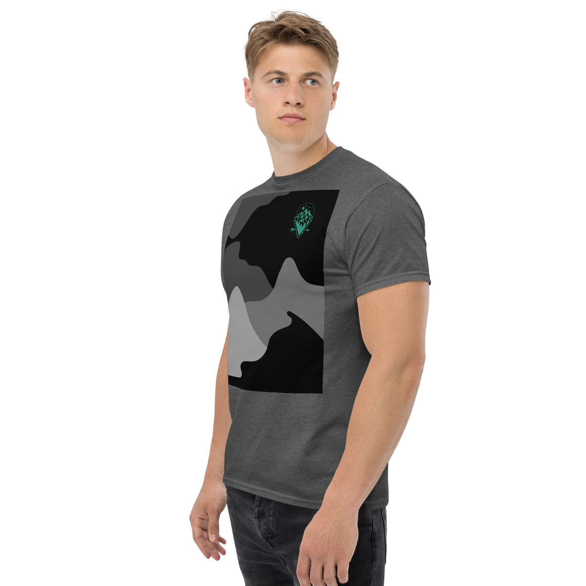 , Men's T-Shirt Short Sleeve Classic Tee with Front Design,