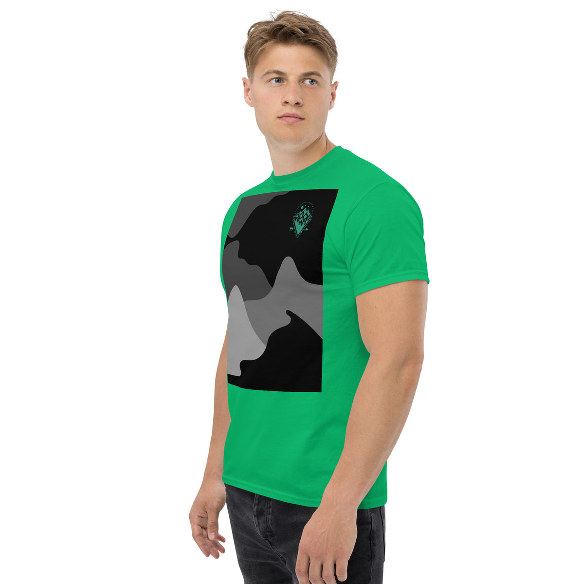 , Men's T-Shirt Short Sleeve Classic Tee with Front Design,