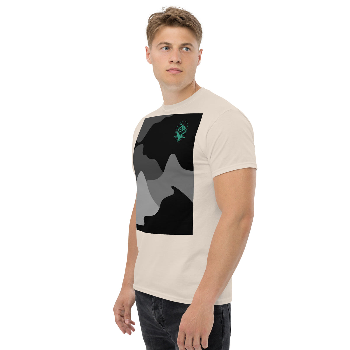 , Men's T-Shirt Short Sleeve Classic Tee with Front Design,