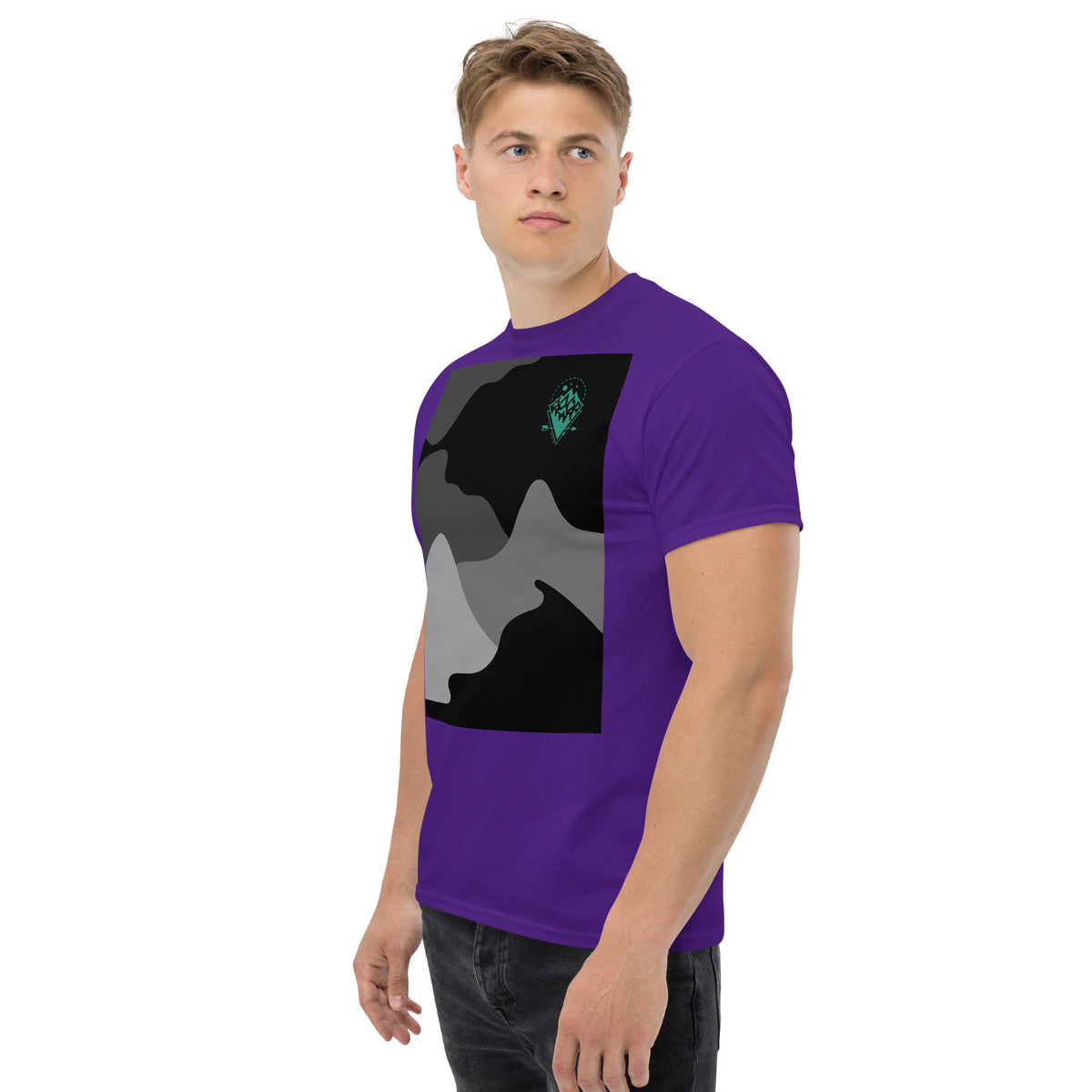 , Men's T-Shirt Short Sleeve Classic Tee with Front Design,