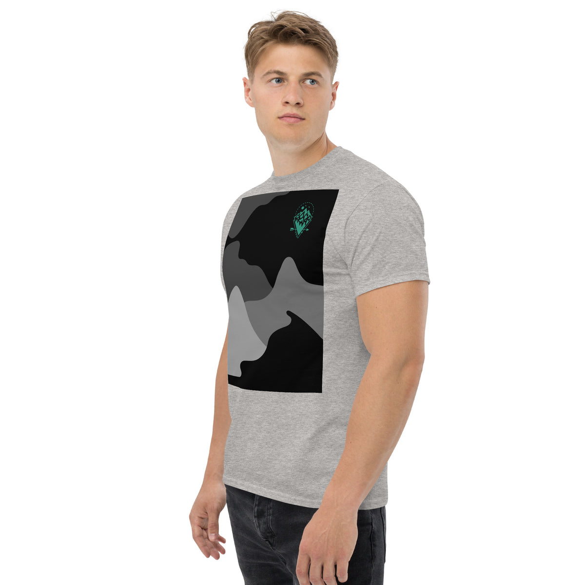 , Men's T-Shirt Short Sleeve Classic Tee with Front Design,