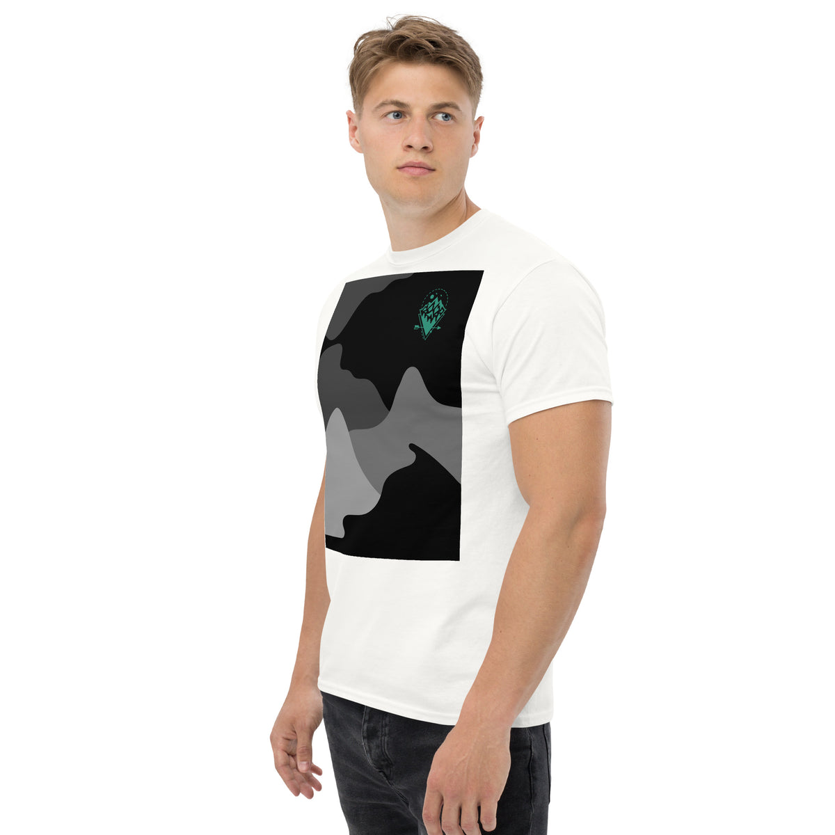 , Men's T-Shirt Short Sleeve Classic Tee with Front Design,